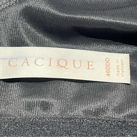 Cacique Bra Black Lightly lined T shirt 46DDD No wire - Picture 3 of 7
